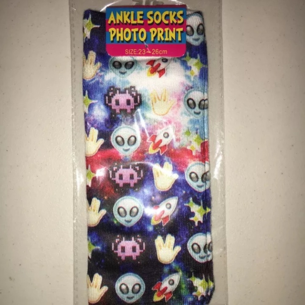 Alien Print Socks (1 Pair) Short No Show